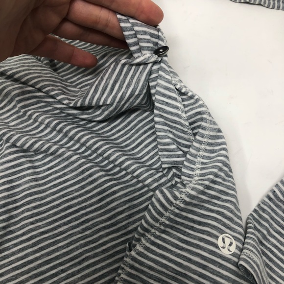 Lululemon grey white stripe wrap top - Picture 6 of 8
